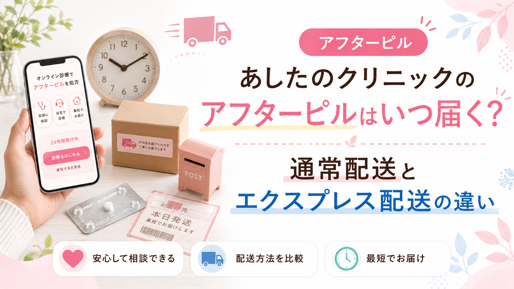 あしたのクリニックのアフターピルはいつ届く？