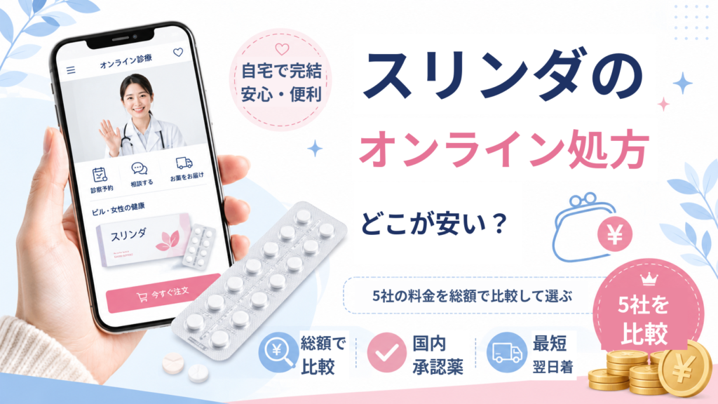 スリンダが安いオンライン診療はどこ？5社の料金を総額で比較して選び方を解説